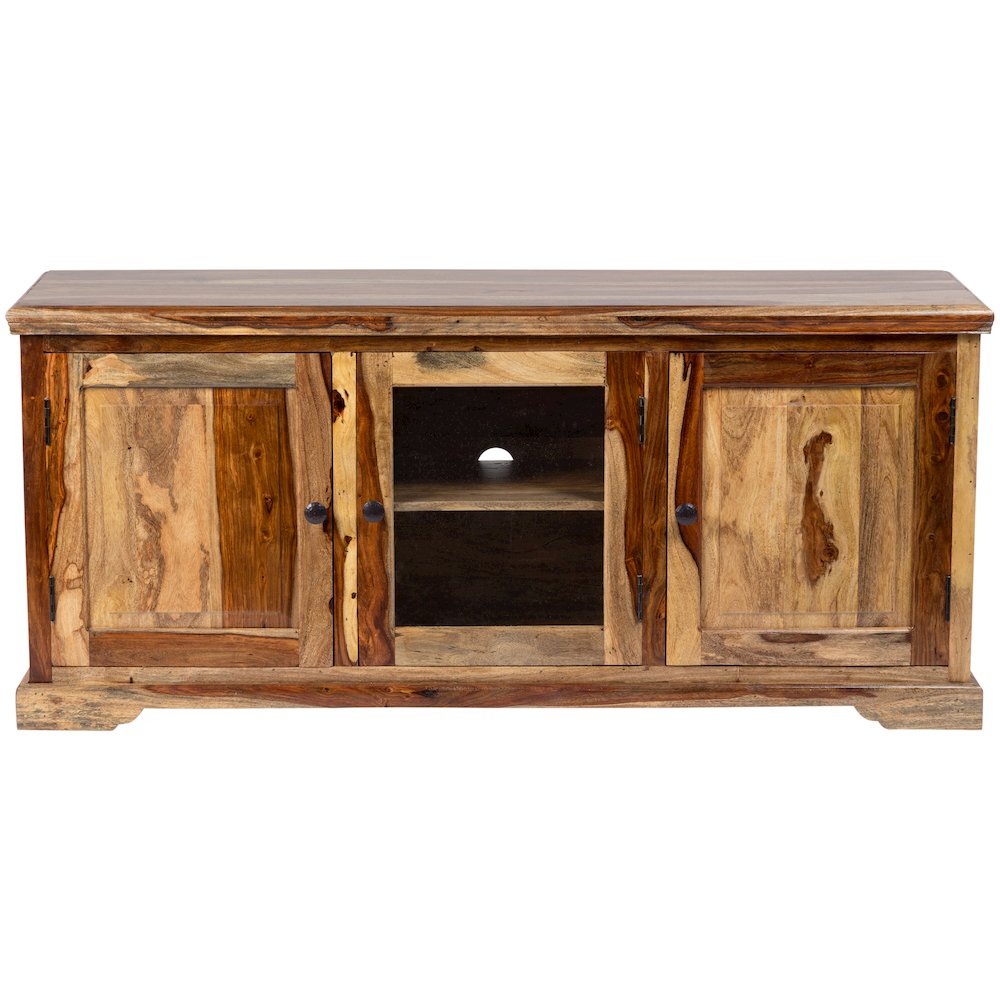 Porter Designs Taos Solid Sheesham Wood TV Stand, Natural. Picture 2
