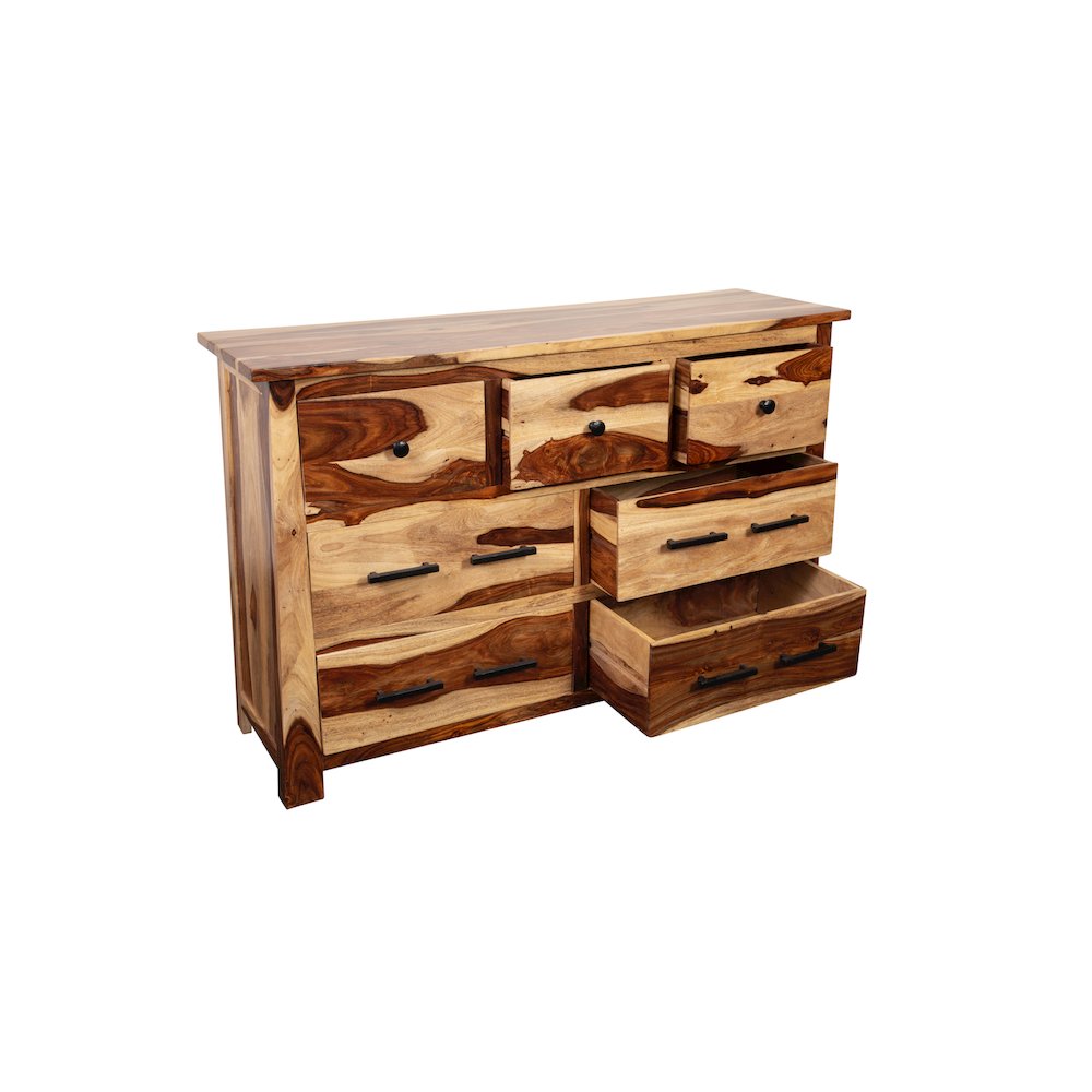Porter Designs Kalispell Solid Sheesham Wood Dresser, Natural. Picture 6