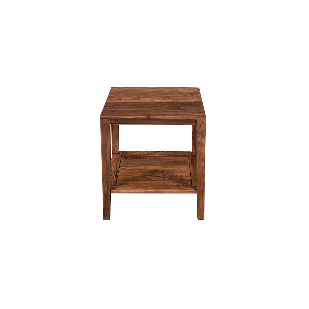 Porter Designs Fall River Solid Sheesham Wood End Table, Natural. Picture 3