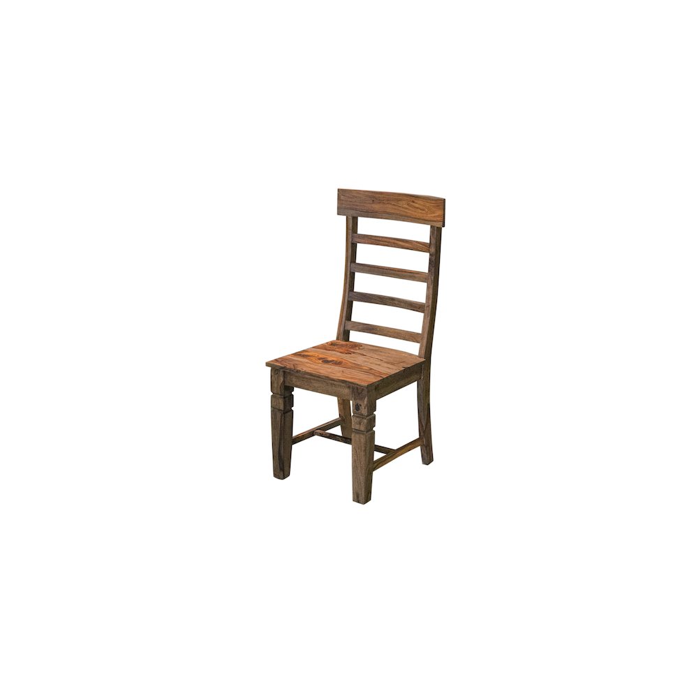 Taos Solid Sheesham Wood Ladderback Dining Chair, Brown (Set of 2). Picture 1