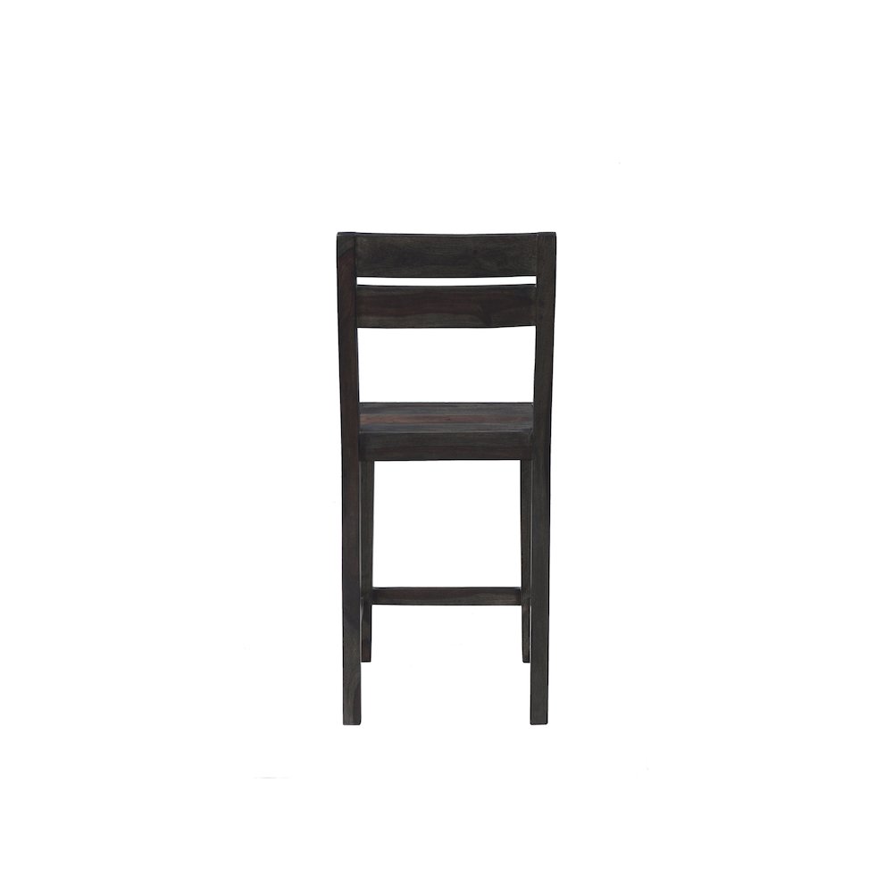 Fall River Solid Sheesham Wood 24" Counter Height Dining Chair, Gray (Set of 2). Picture 4