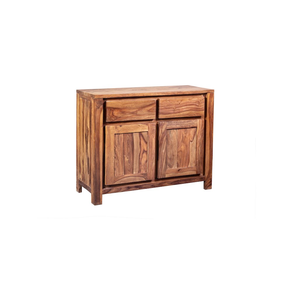 Porter Designs Urban Solid Sheesham Wood 2 Drawer Sideboard, Natural. Picture 1