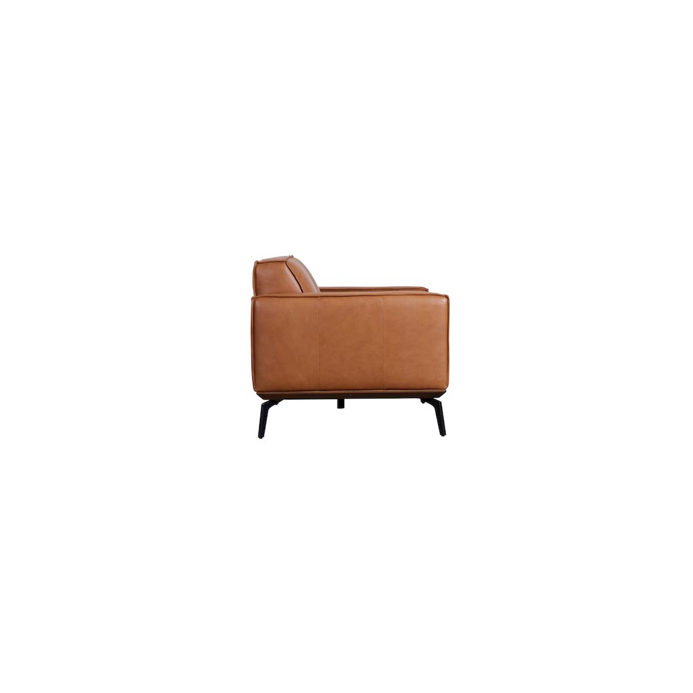Porter Designs Carina Top Grain Leather Loveseat, Brown. Picture 3