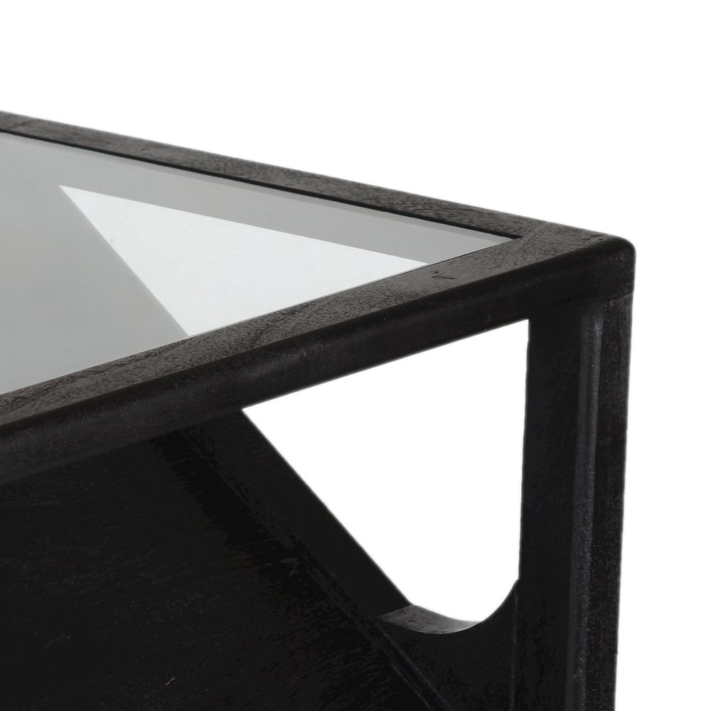 Canberra Solid Mango Wood Console Table, Black. Picture 5