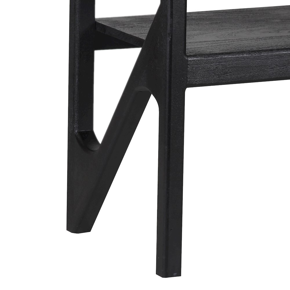 Canberra Solid Mango Wood Console Table, Black. Picture 7