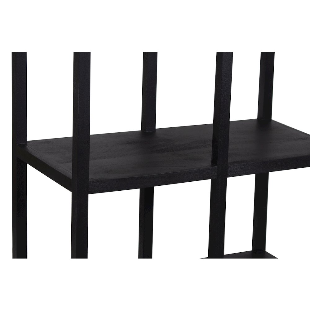 Tarragona Solid Mango Wood Bookcase, Black. Picture 5