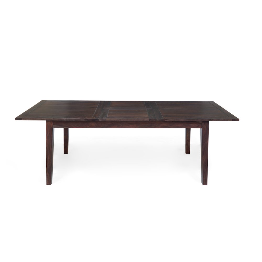 Fall River Solid Sheesham Wood Pop-Up Extension Dining Table, Brown. Picture 2