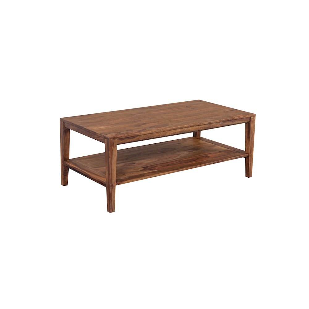 Porter Designs Fall River Solid Sheesham Wood Coffee Table, Natural. Picture 1