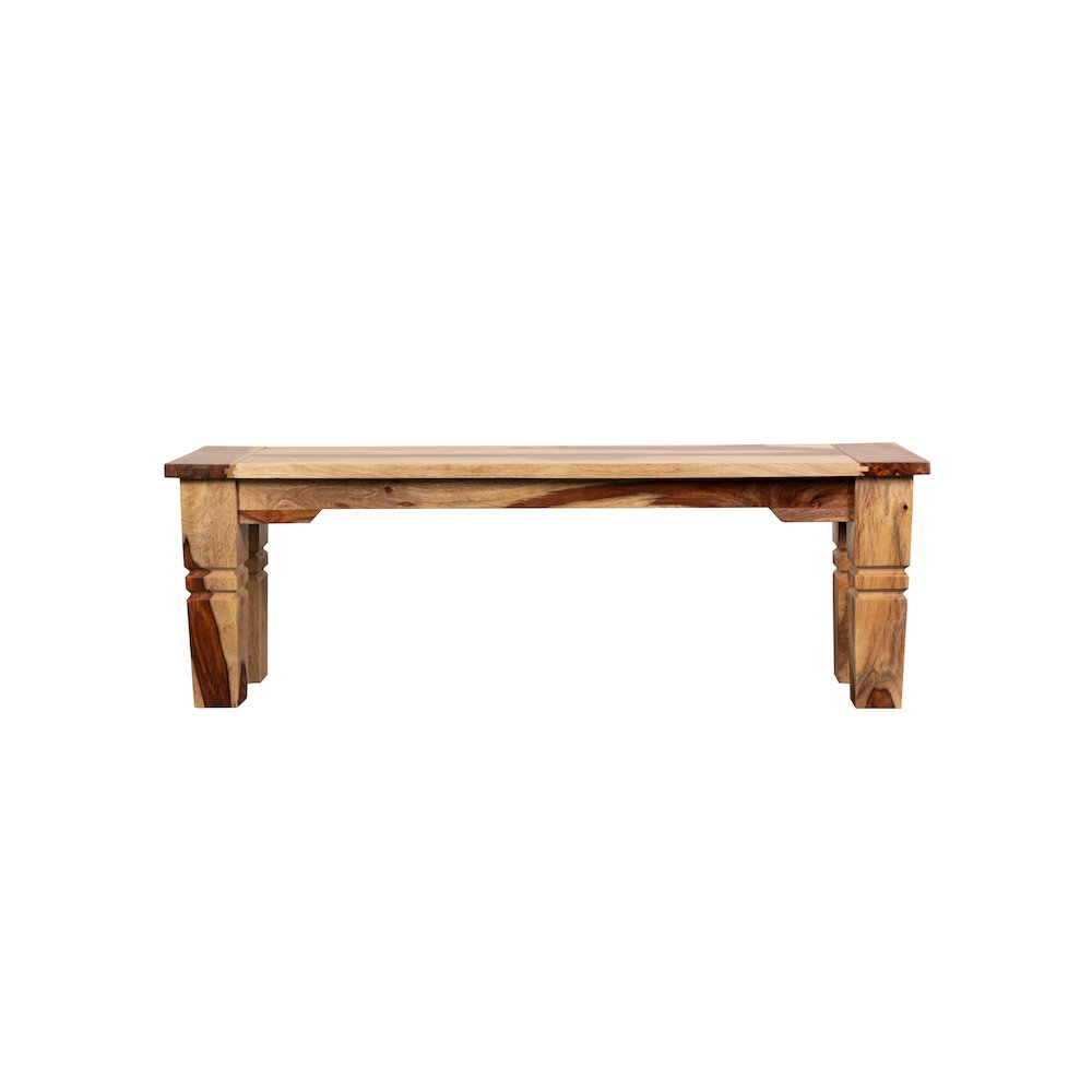 Porter Designs Taos Solid Sheesham Wood Dining Bench, Natural. Picture 6