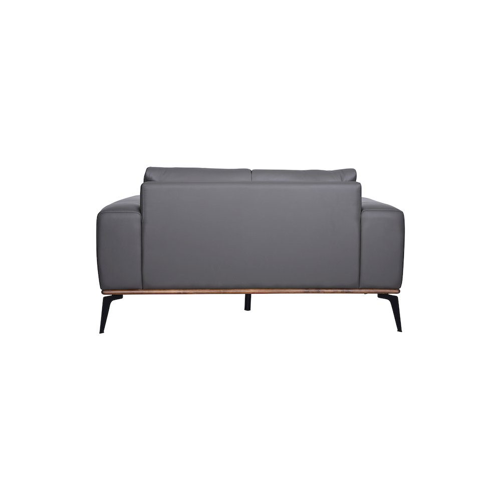 Porter Designs Pietro Top Grain Leather Loveseat, Gray. Picture 5