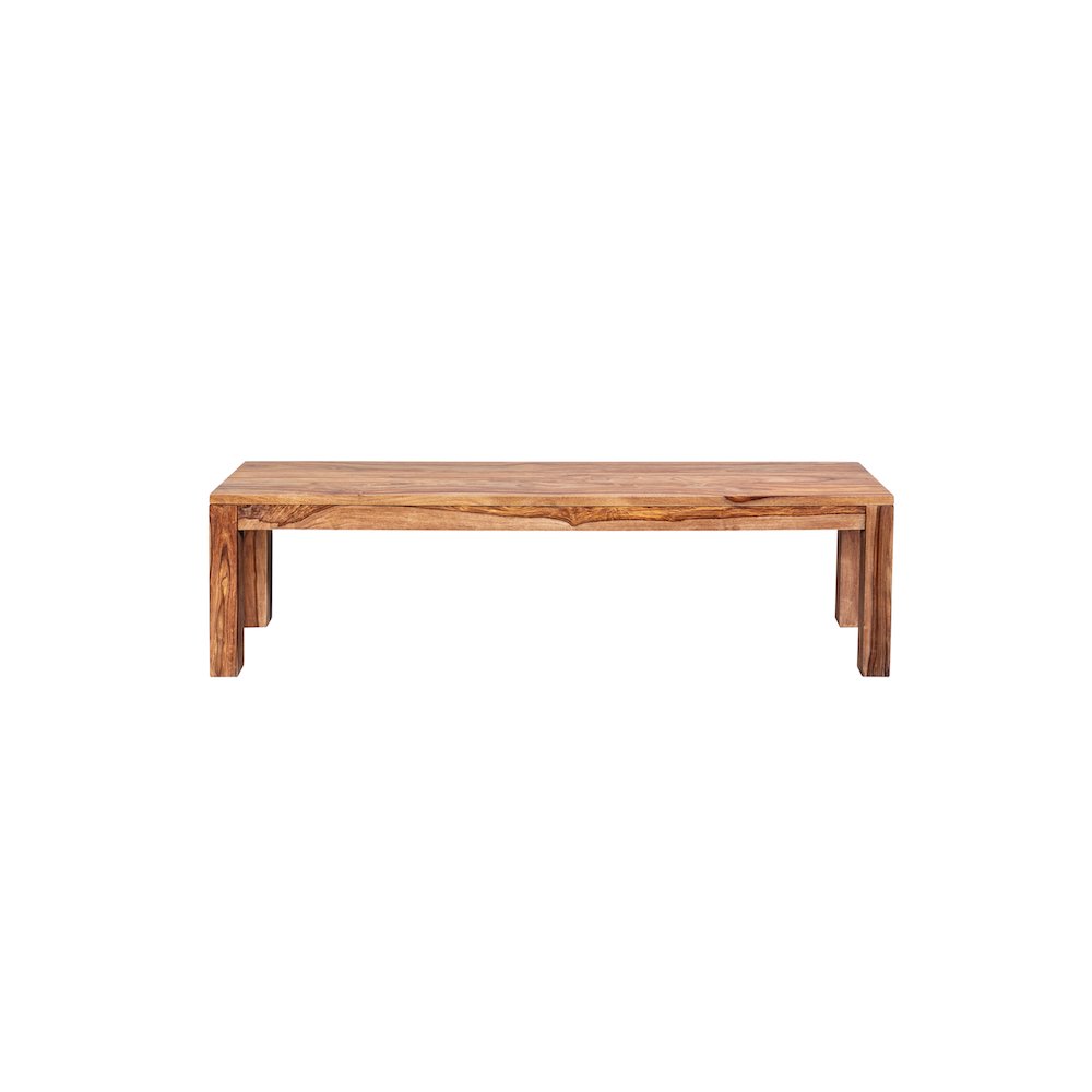 Porter Designs Urban Solid Sheesham Wood Dining Bench, Natural. Picture 2