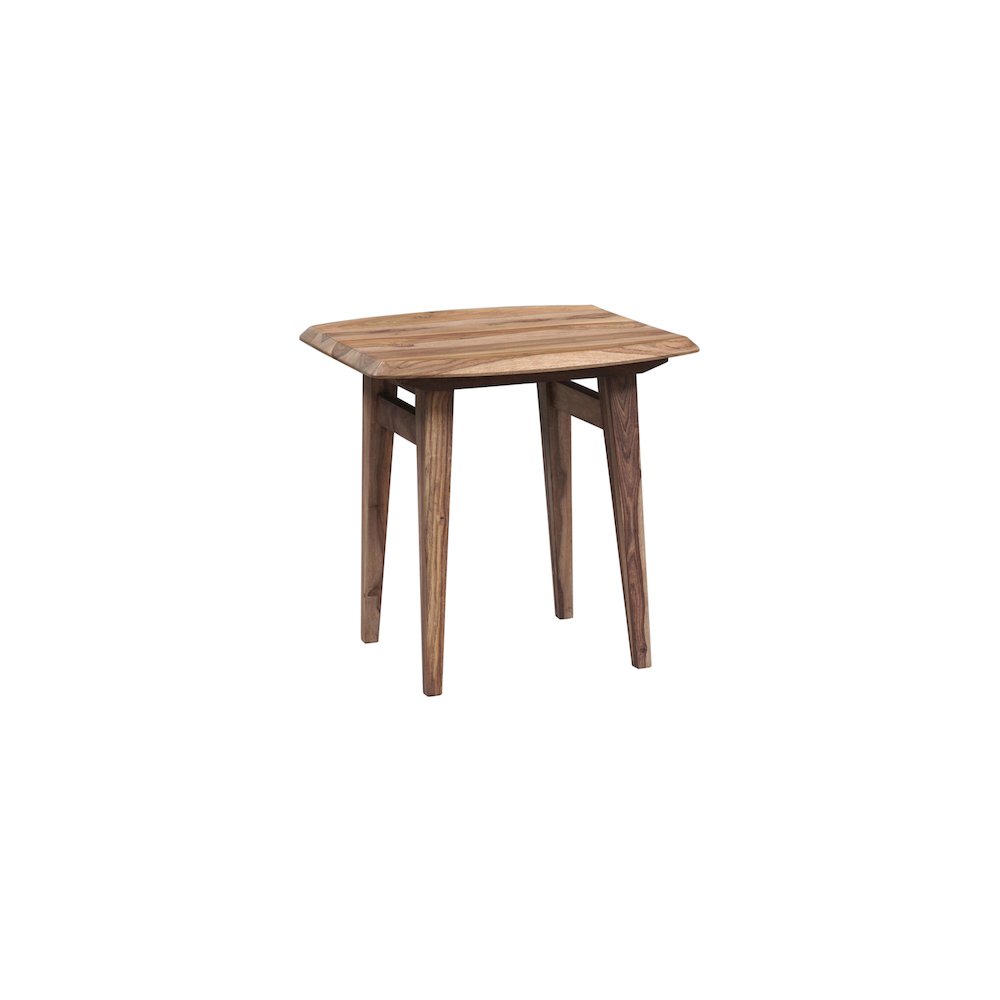 Porter Designs Fusion Solid Sheesham Wood End Table, Natural. Picture 1