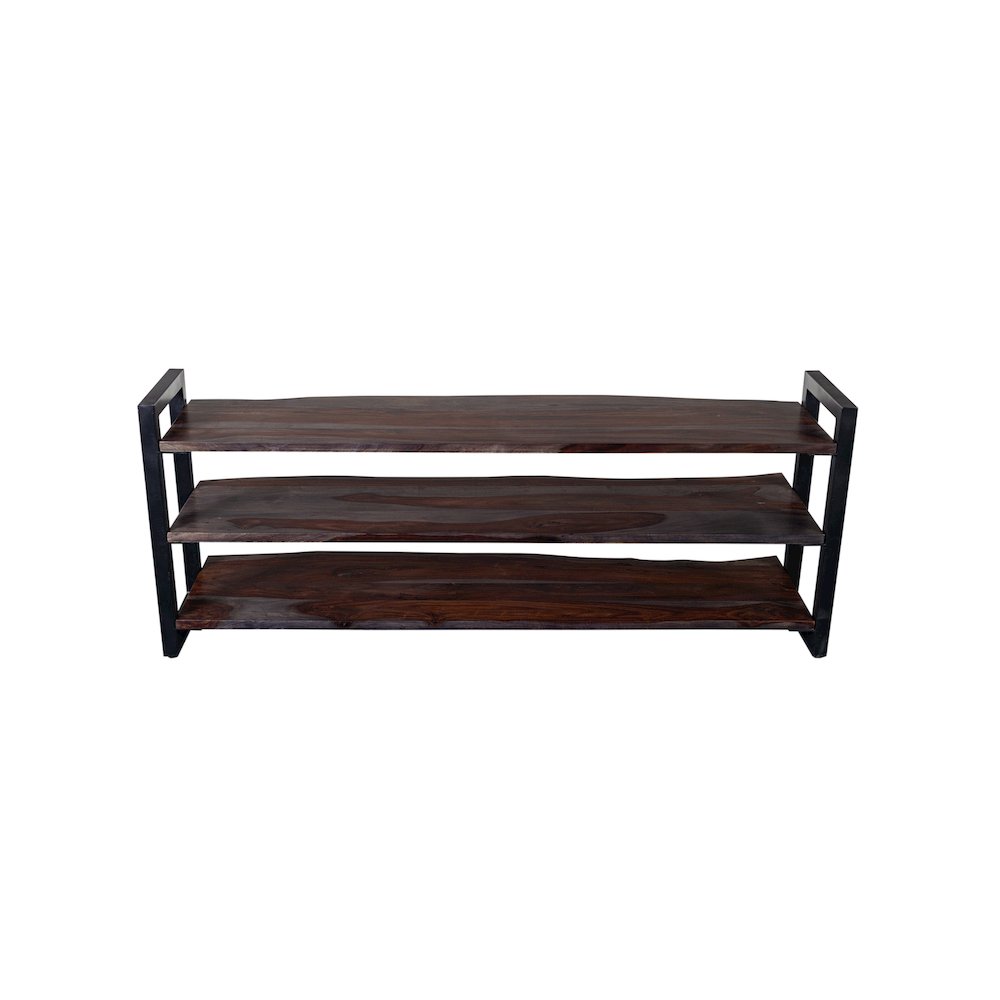Porter Designs Manzanita Live Edge Solid Sheesham Wood TV Stand, Gray. Picture 4