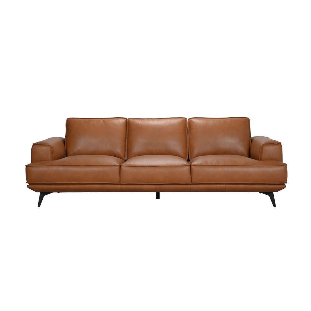 Pirelli Full-Grain Leather Sofa, Brown. Picture 3