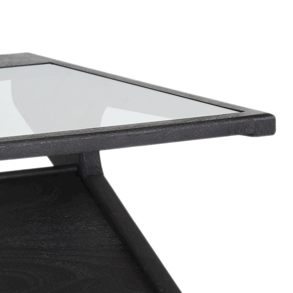 Canberra Solid Mango Wood Coffee Table, Black. Picture 7