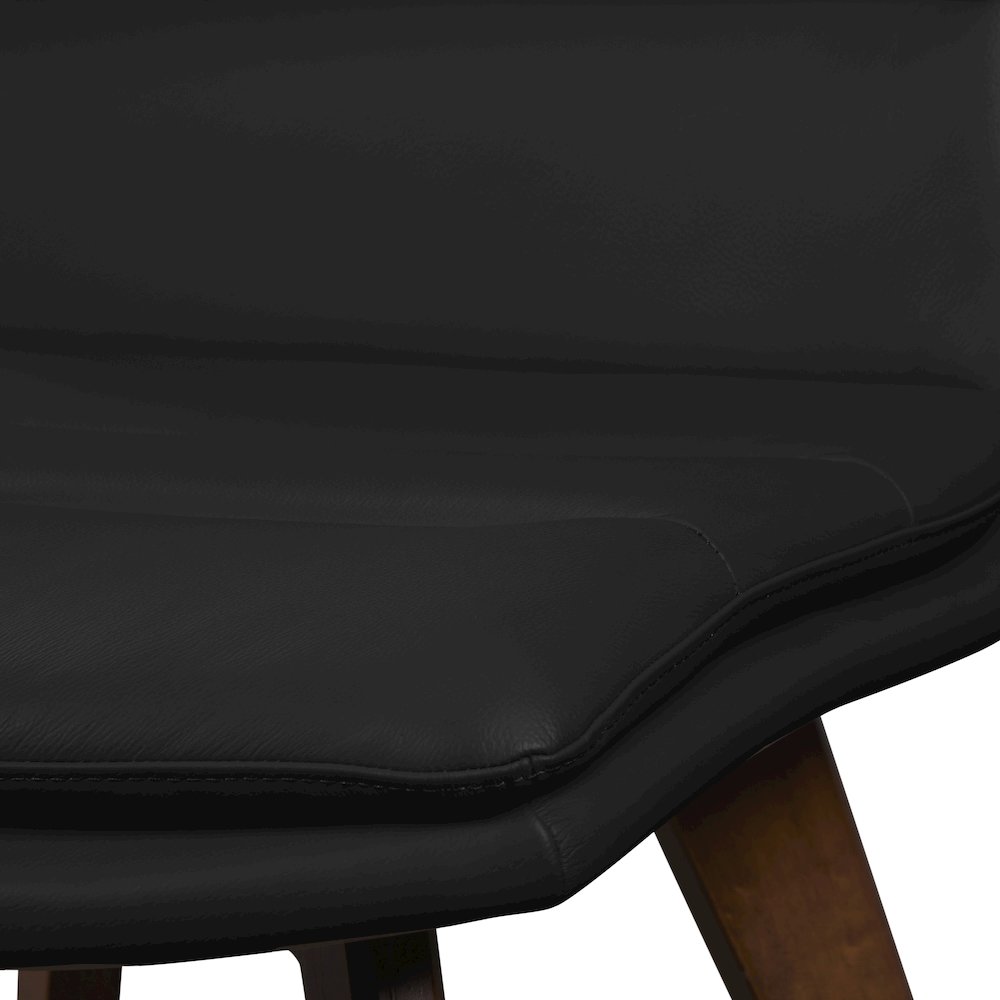 Castor Genuine Leather Counter Chair, Black. Picture 6