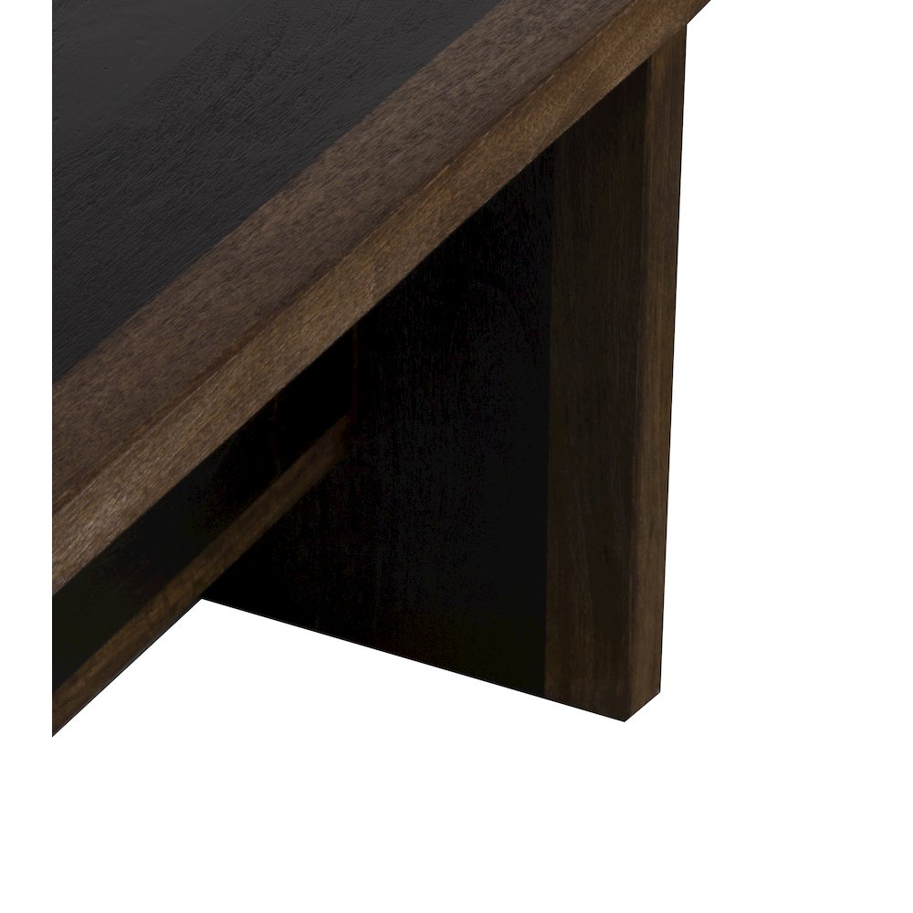 Porter Designs Udo Solid Wood Dining Bench, Black. Picture 4