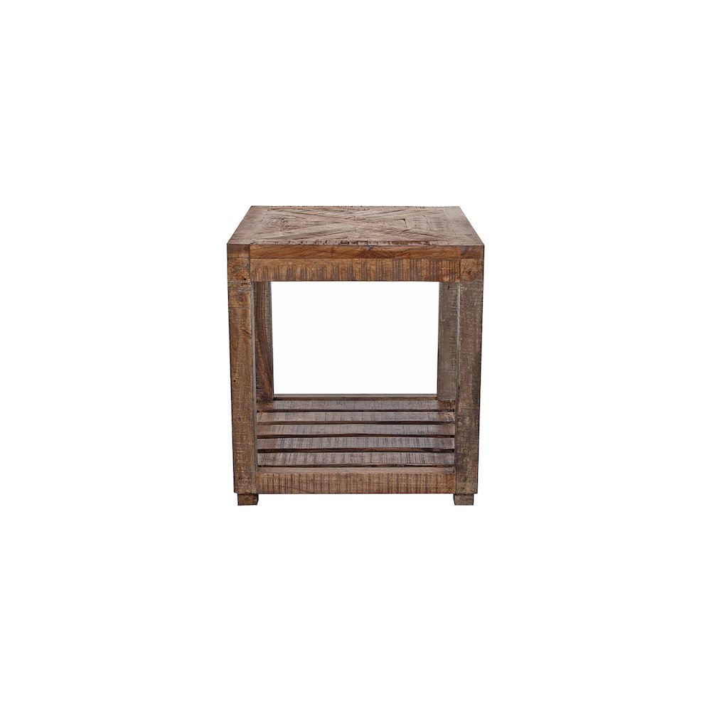 Porter Designs Gunnison Solid  Wood End Table, Brown. Picture 2