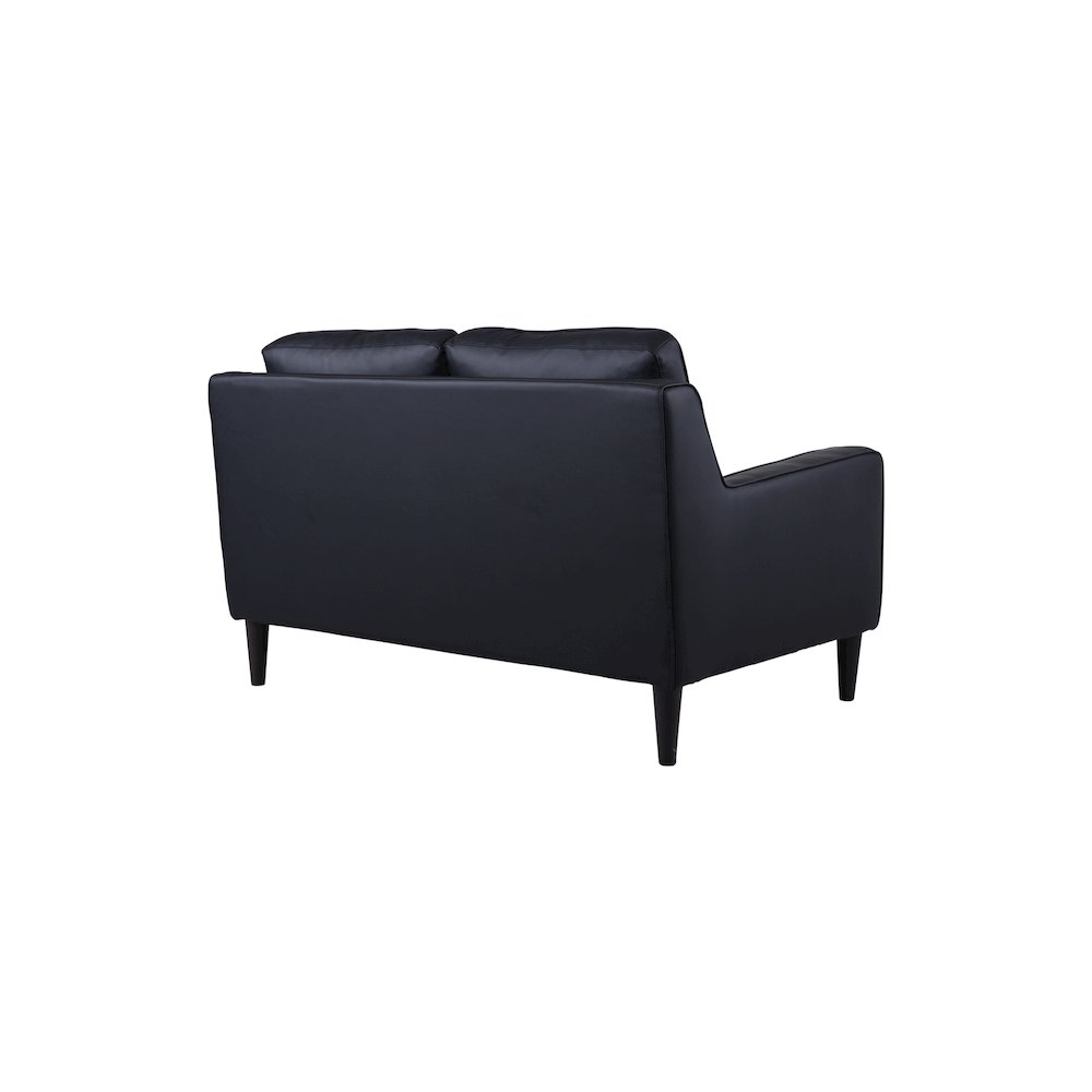 Porter Designs Lazio High Quality Leather Loveseat, Black. Picture 6