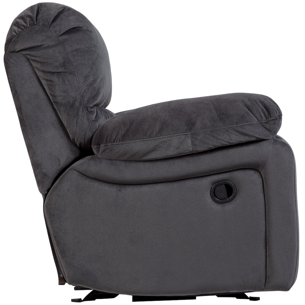 Porter Designs Ramsey Microfiber Reclining Console Loveseat, Gray. Picture 4