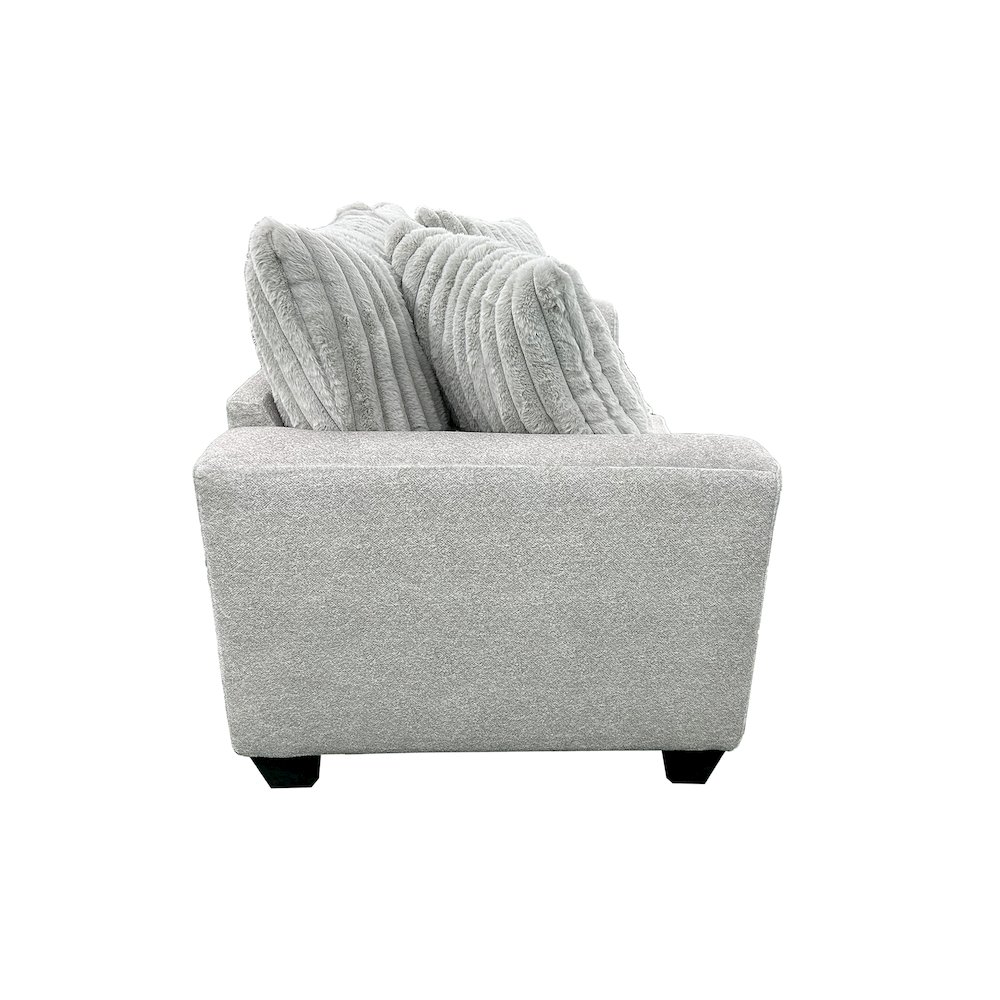 Broadway Microfiber Loveseat, Gray. Picture 3