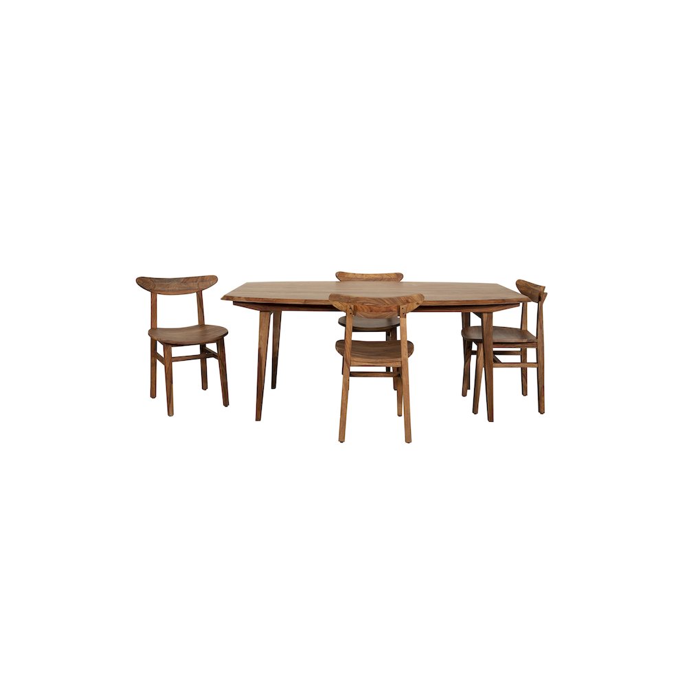 Porter Designs Fusion Solid Sheesham Wood Dining Table, Natural. Picture 8