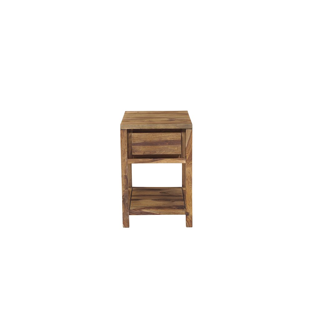 Porter Designs Urban Solid Sheesham Wood End Table, Natural. Picture 9