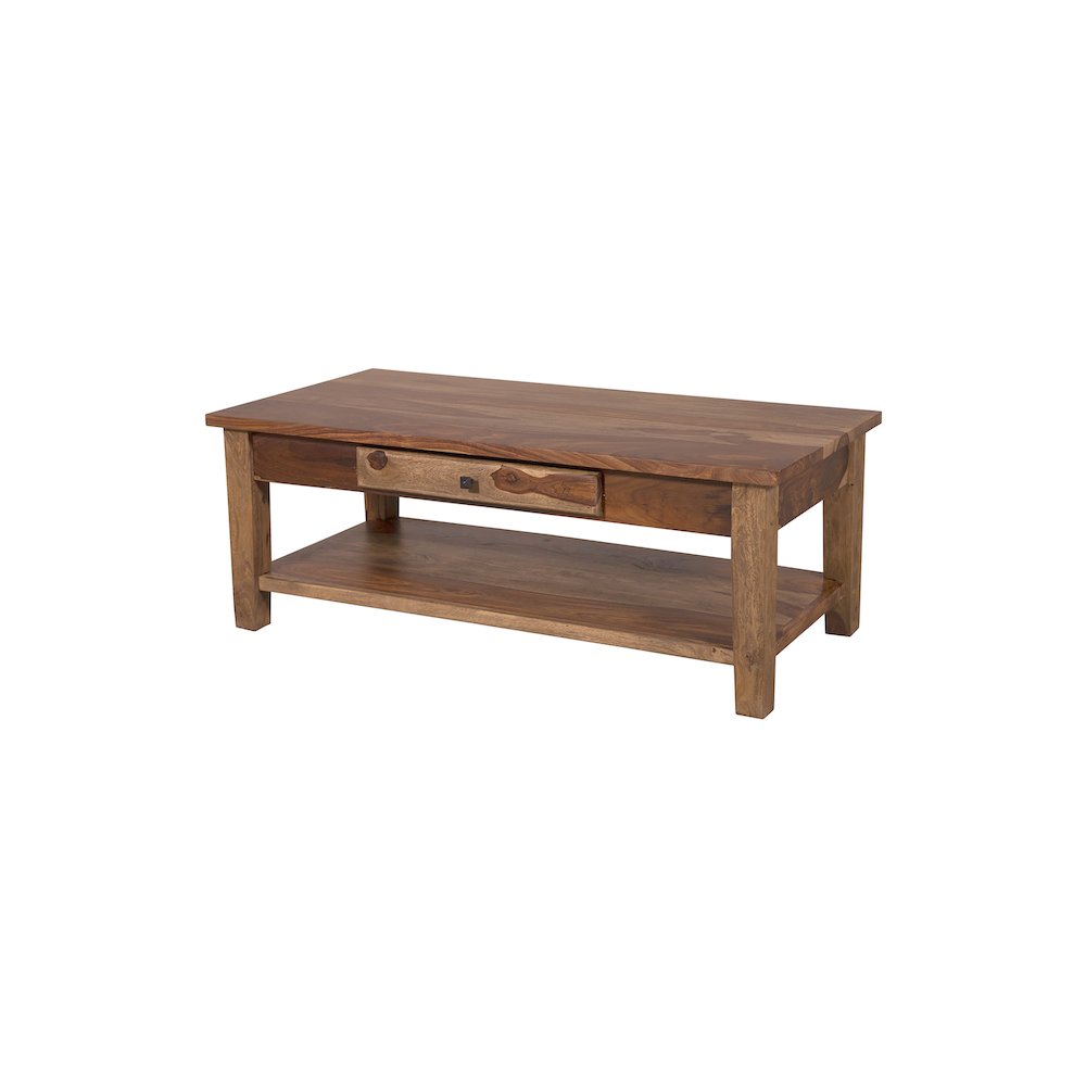 Porter Designs Taos Solid Sheesham Wood Coffee Table, Brown. Picture 1
