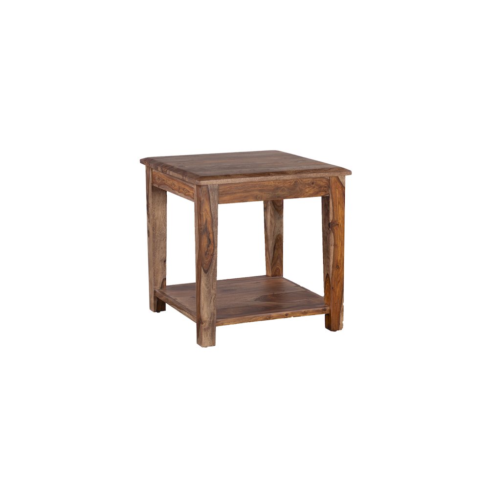 Porter Designs Sonora Solid Sheesham Wood End Table, Brown. Picture 3