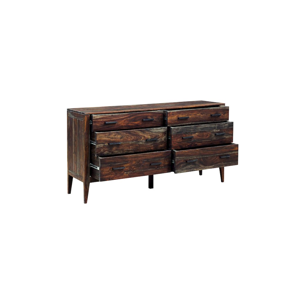 Porter Designs Fall River Solid Sheesham Wood Dresser, Gray. Picture 8