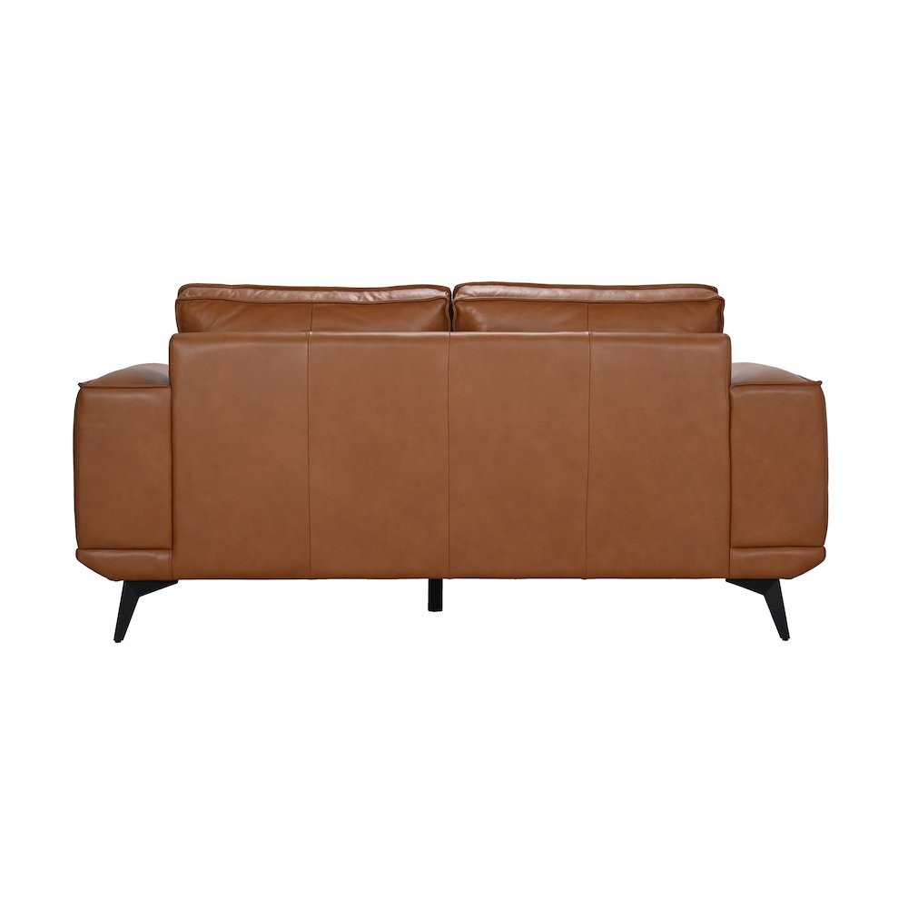 Pirelli Full-Grain Leather Loveseat, Brown. Picture 5