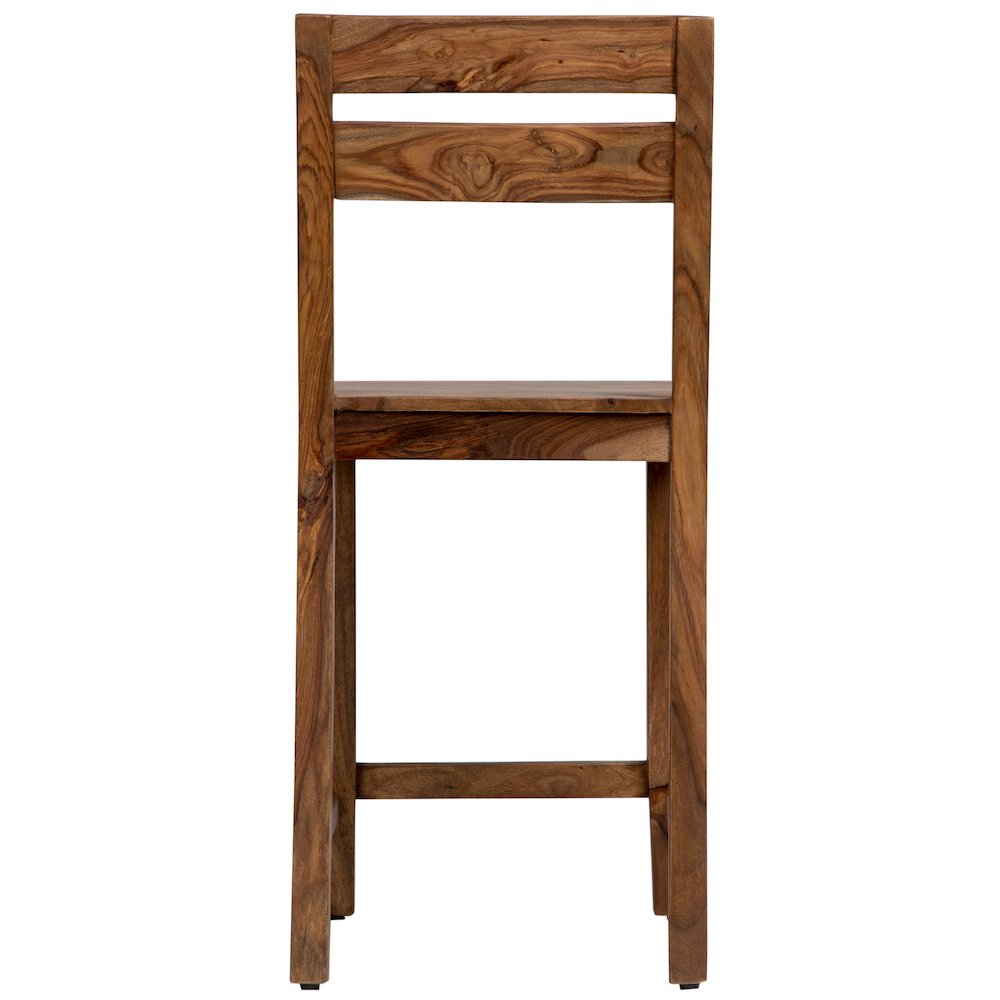 Urban Solid Sheesham Wood 24" Counter Height Dining Chair, Natural (Set of 2). Picture 4