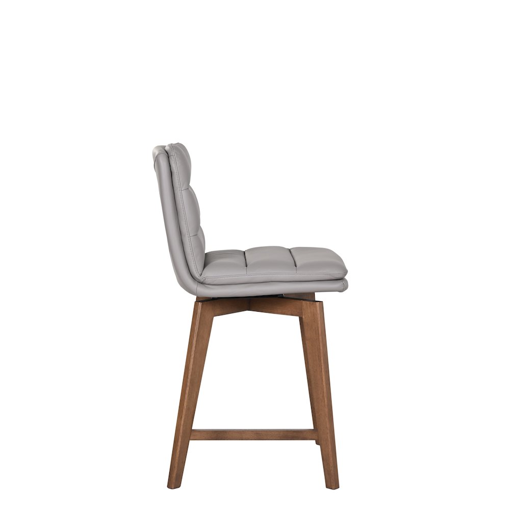Castor Genuine Leather Dining Chair, Gray (Set of 2). Picture 3