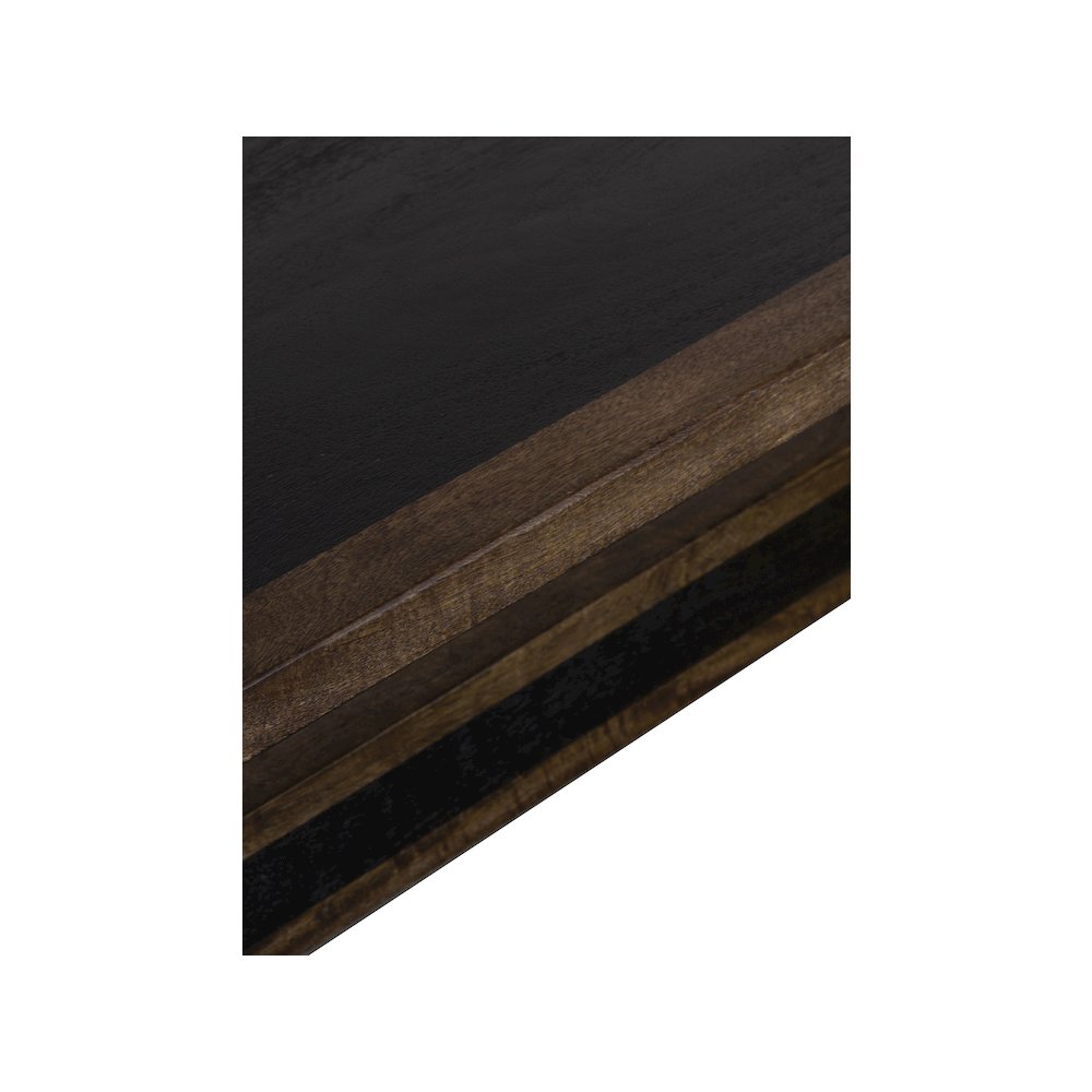 Porter Designs Udo Solid Wood Dining Bench, Black. Picture 5