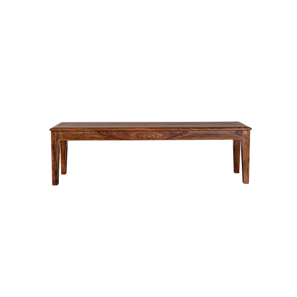 Porter Designs Sonora Solid Sheesham Wood Dining Bench, Brown. Picture 2