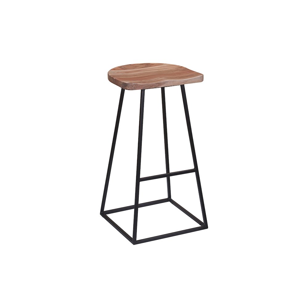 Porter Designs Clement Solid Acacia Wood 30" Bar Stool, Natural. Picture 1