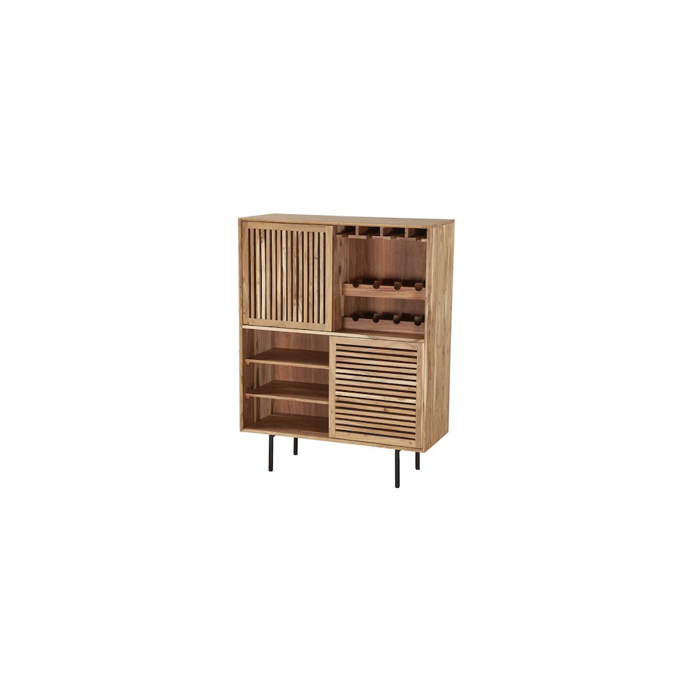 Porter Designs Bauhaus Solid Acacia Wood Bar, Natural. Picture 1