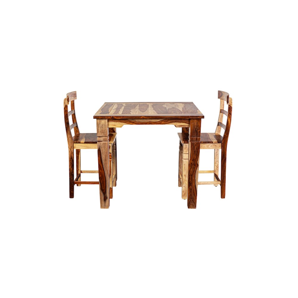 Porter Designs Taos Solid Sheesham Wood 54" Square Counter Table, Natural. Picture 8