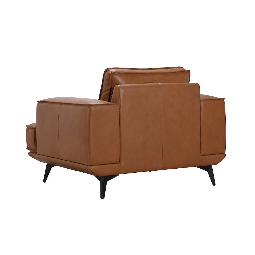 Pirelli Full-Grain Leather Chair, Brown. Picture 4