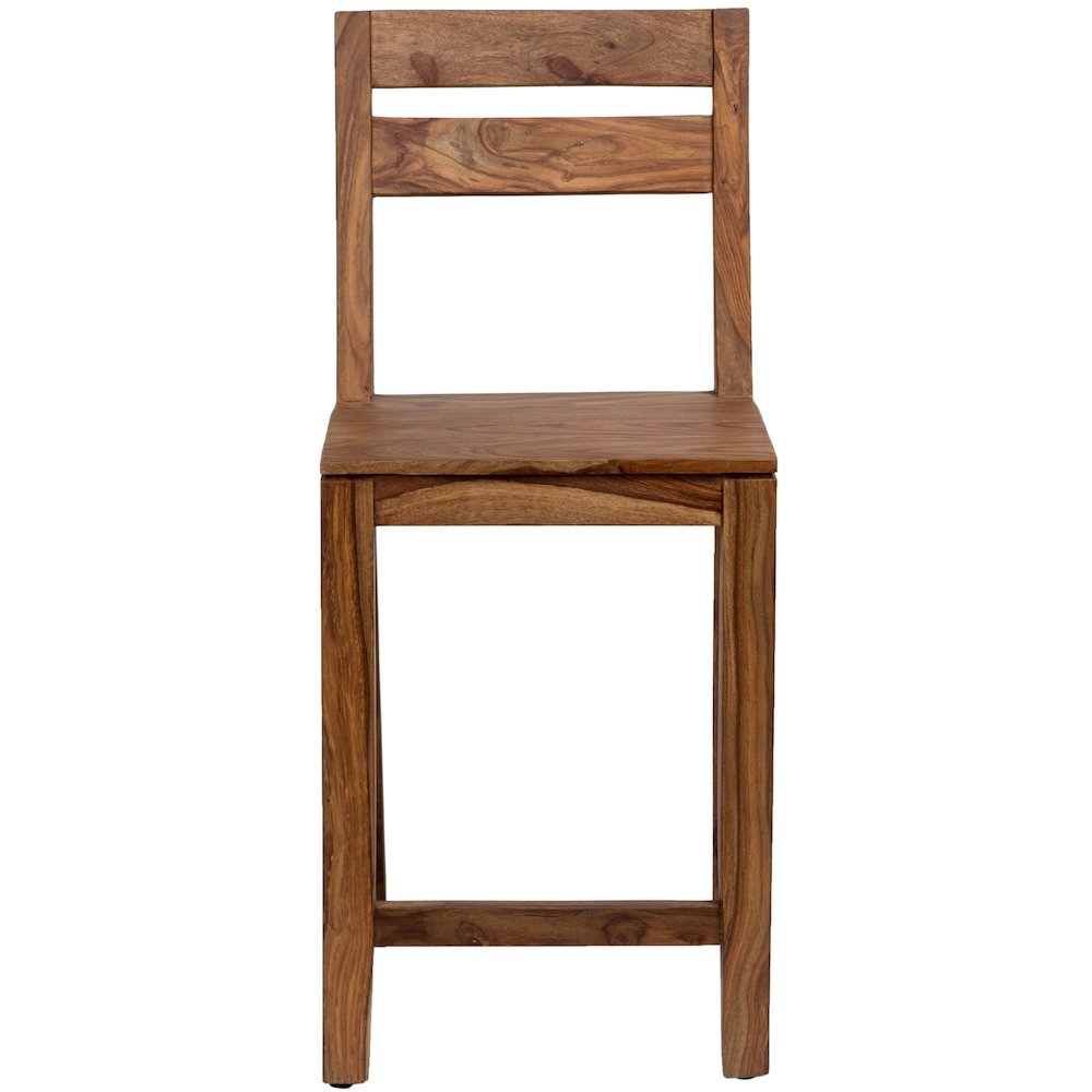 Urban Solid Sheesham Wood 24" Counter Height Dining Chair, Natural (Set of 2). Picture 2