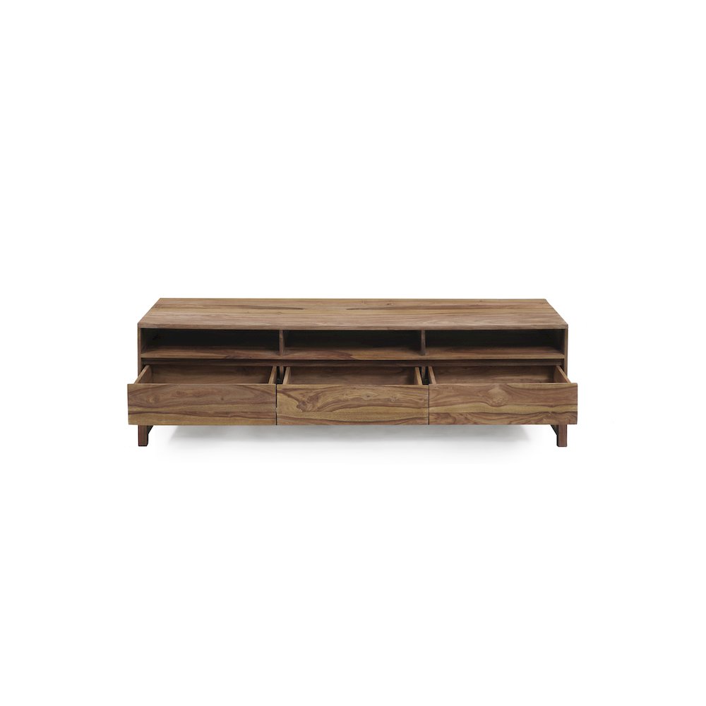 Porter Designs Urban Solid Sheesham Wood TV Stand, Brown. Picture 6