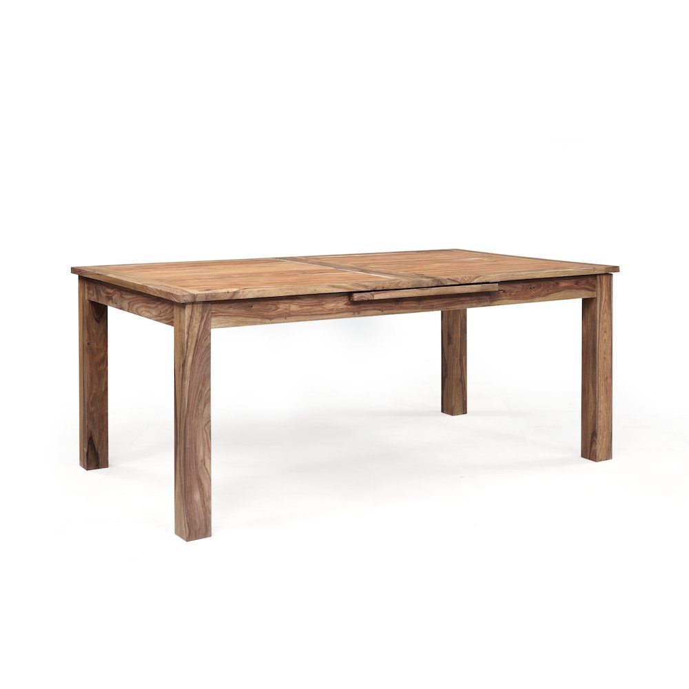 Urban Solid Sheesham Wood Pop-Up Leaf Dining Table, Natural. Picture 1