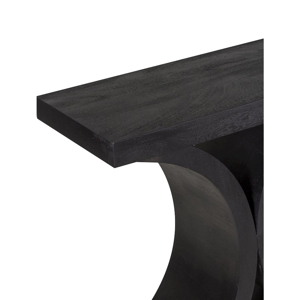 Brockton Solid Mango Wood Console Table, Black. Picture 4