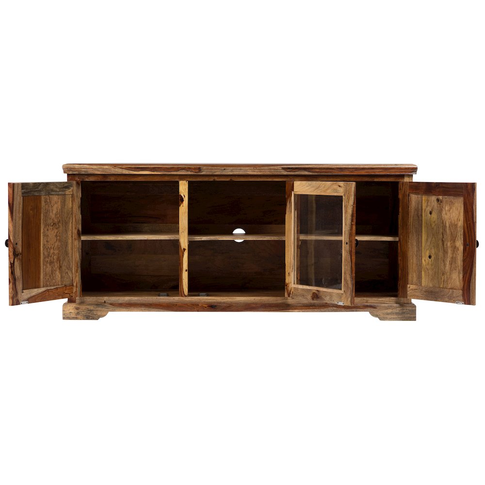 Porter Designs Taos Solid Sheesham Wood TV Stand, Natural. Picture 7