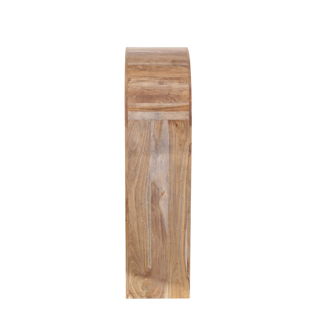 Ellipse Solid Acacia Wood Bookcase, Brown. Picture 3