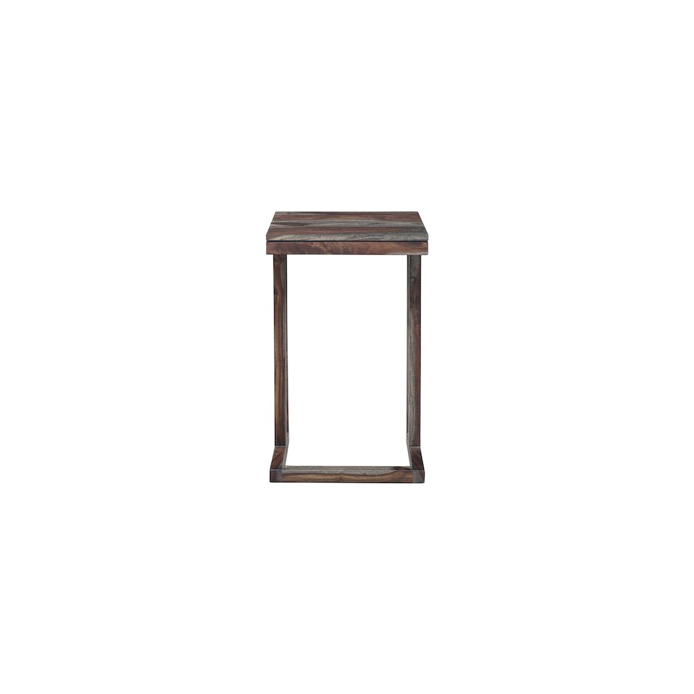 Porter Designs Fall River Solid Sheesham Wood End Table, Gray (Set of 2). Picture 2