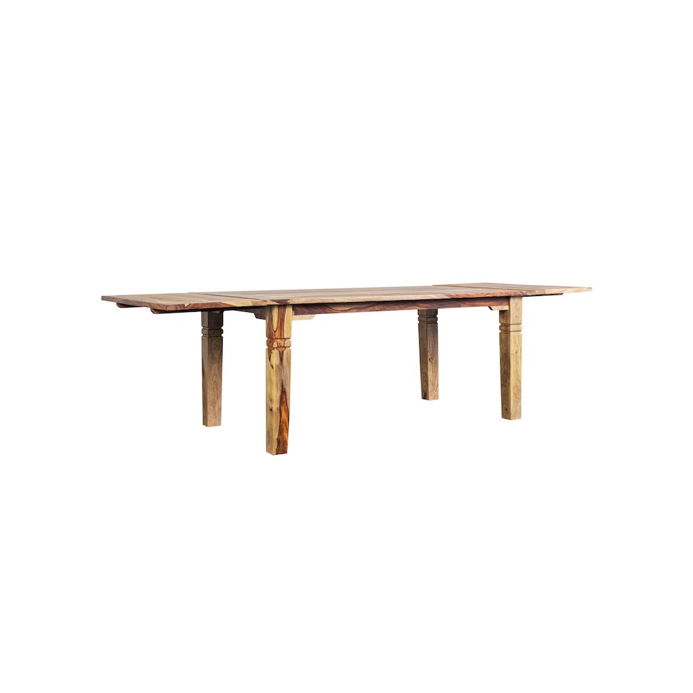 Taos Solid Sheesham Wood 72" - 112" Extension Dining Table, Natural. Picture 7