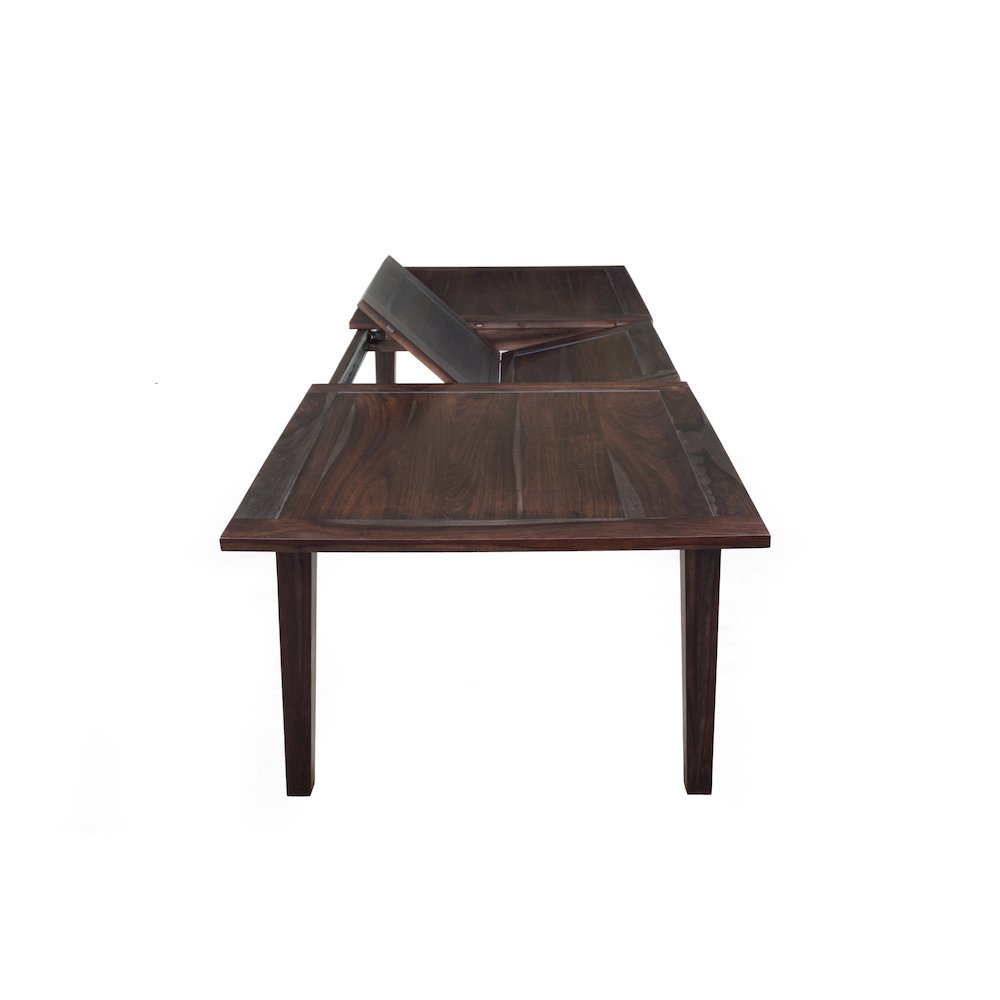 Fall River Solid Sheesham Wood Pop-Up Extension Dining Table, Brown. Picture 7