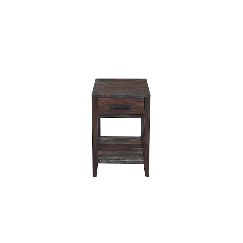 Porter Designs Fall River Solid Sheesham Wood End Table, Natural. Picture 2