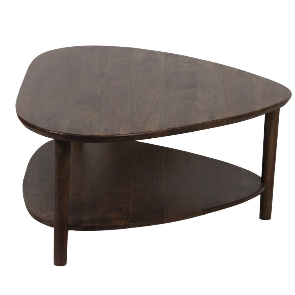 Noma Solid Acacia Wood Coffee Table, Brown. Picture 3